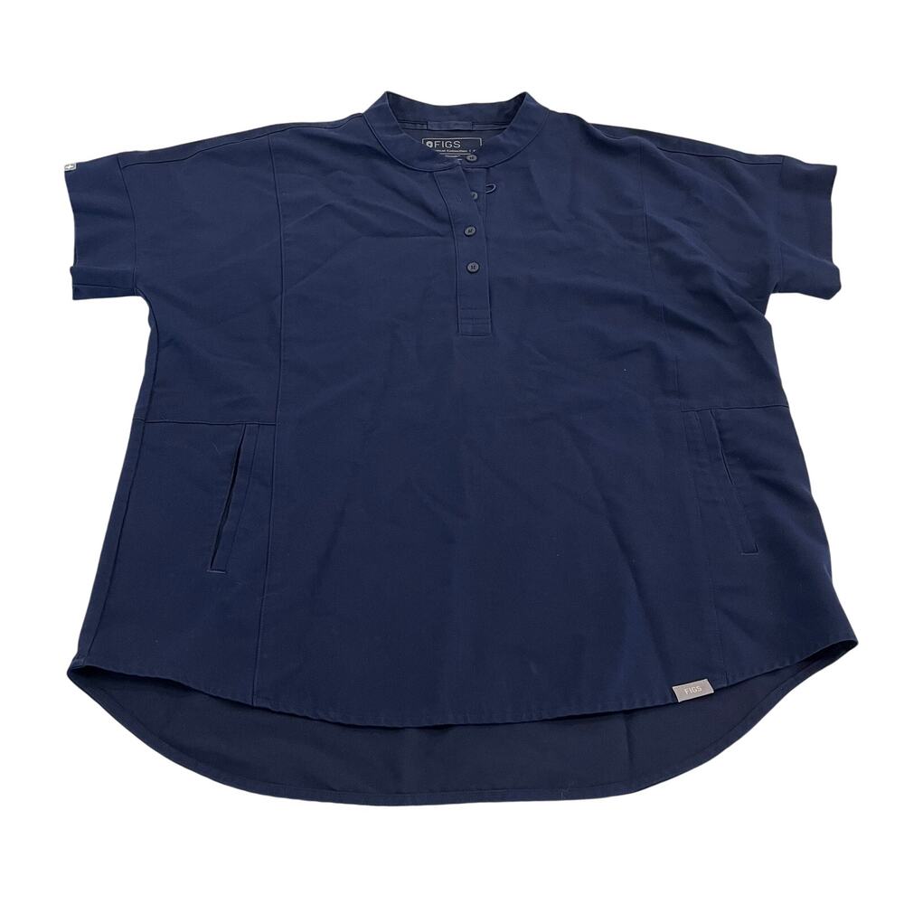 FIGS Manila Oversized Scrub Top Navy Size XL